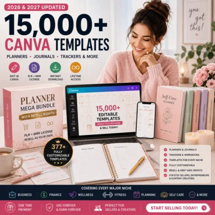 ( ON SALE!) 15,000+ Pages PLR Planners, Journals, Trackers, Printable | With Master Resell Rights | Private Label Rights ( NEW PLR/MRR )
