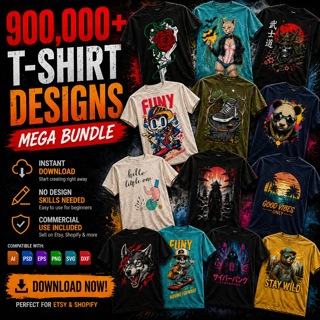 900K Designs for Your Clothing